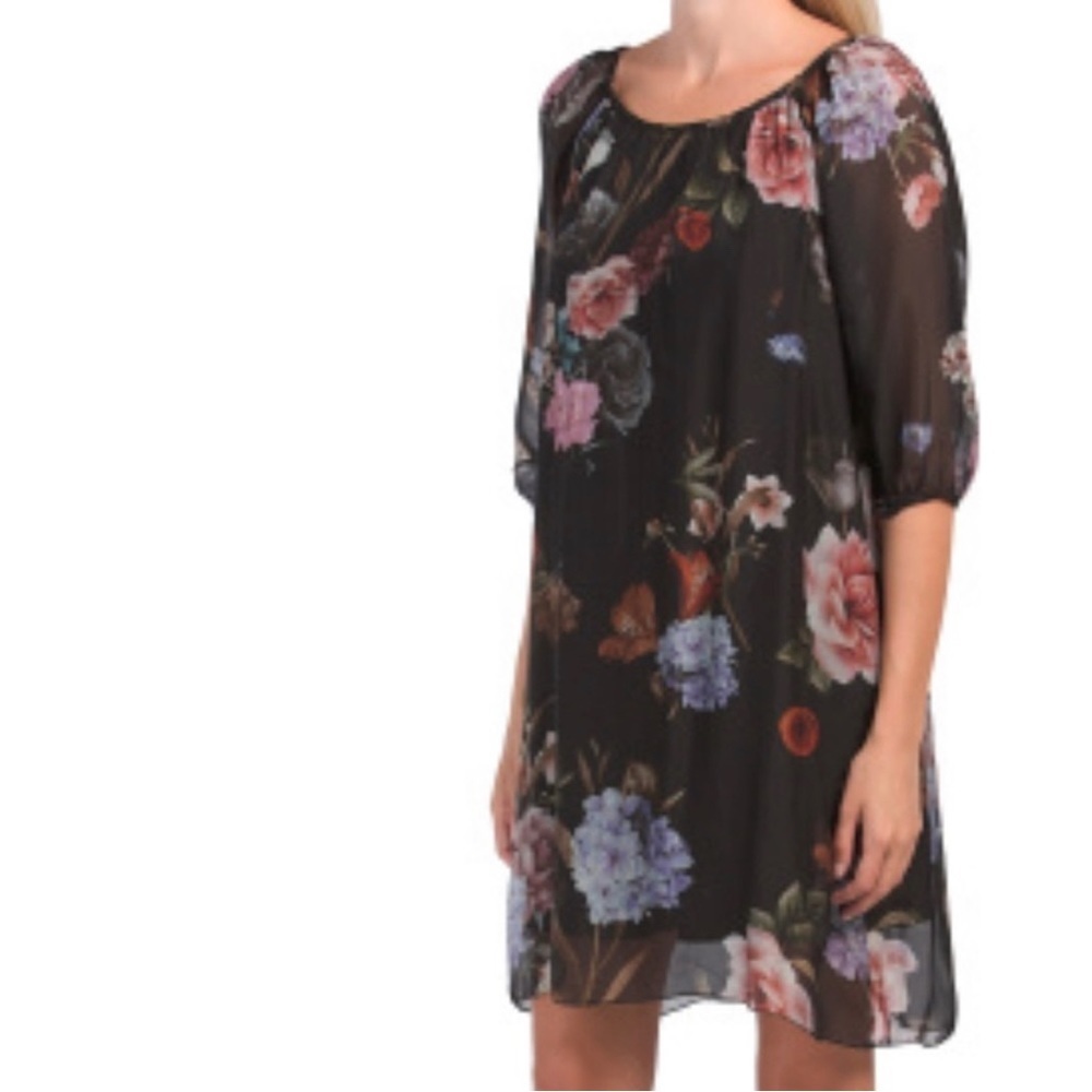 NWT New Bellambra Viscose Silk Floral Dress Size S Made In Italy